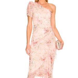 BCBGMAXAZRIA - One Shoulder Dress in Sketched Floral Field